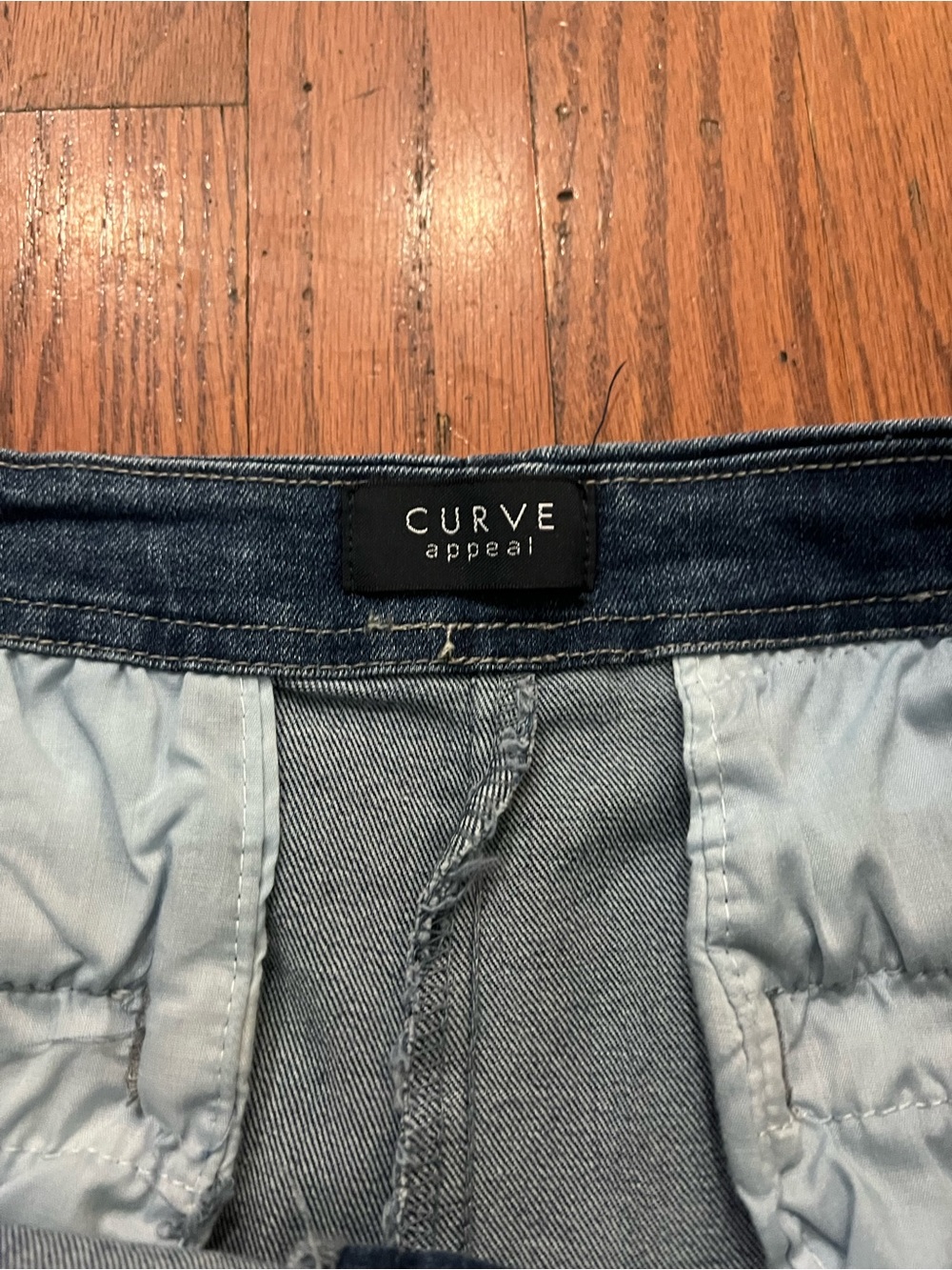 Curve Appeal Denim Button Front Skort Women’s Large Dark Wash - Picture 4 of 7